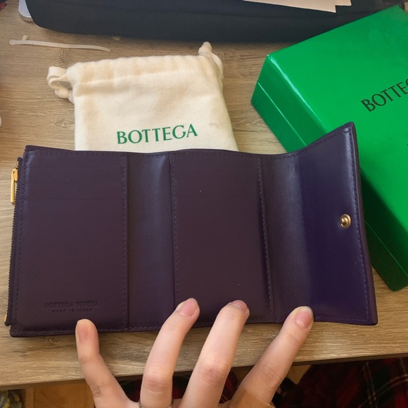 Bottega Veneta Intrecatto Leather Wallet Purple - Picture 3 of 8